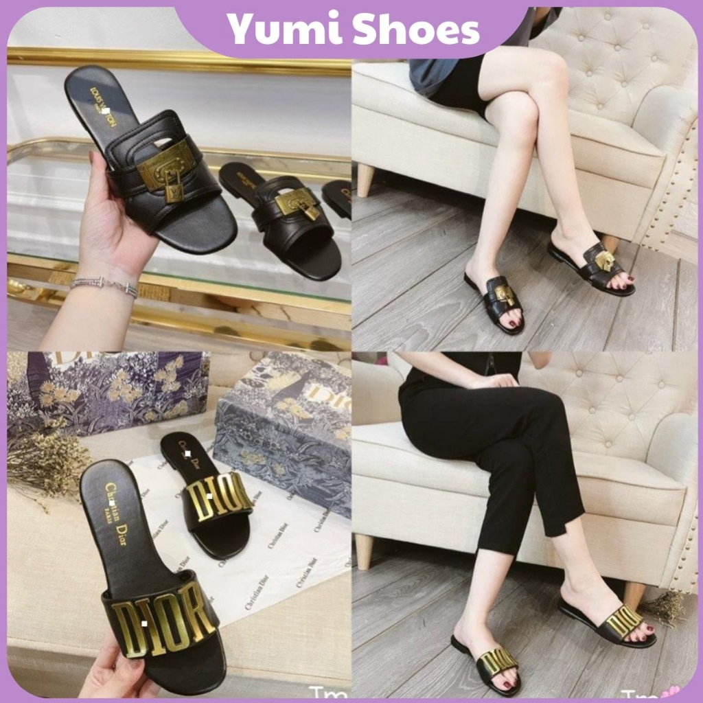 Dép Lê Nữ DI.ORR LV Quai Ngang Các Màu Thời Trang Da Mềm Gót Chống Trơn Trượt, Giá Chuẩn Với Chất Lượng Loại 1