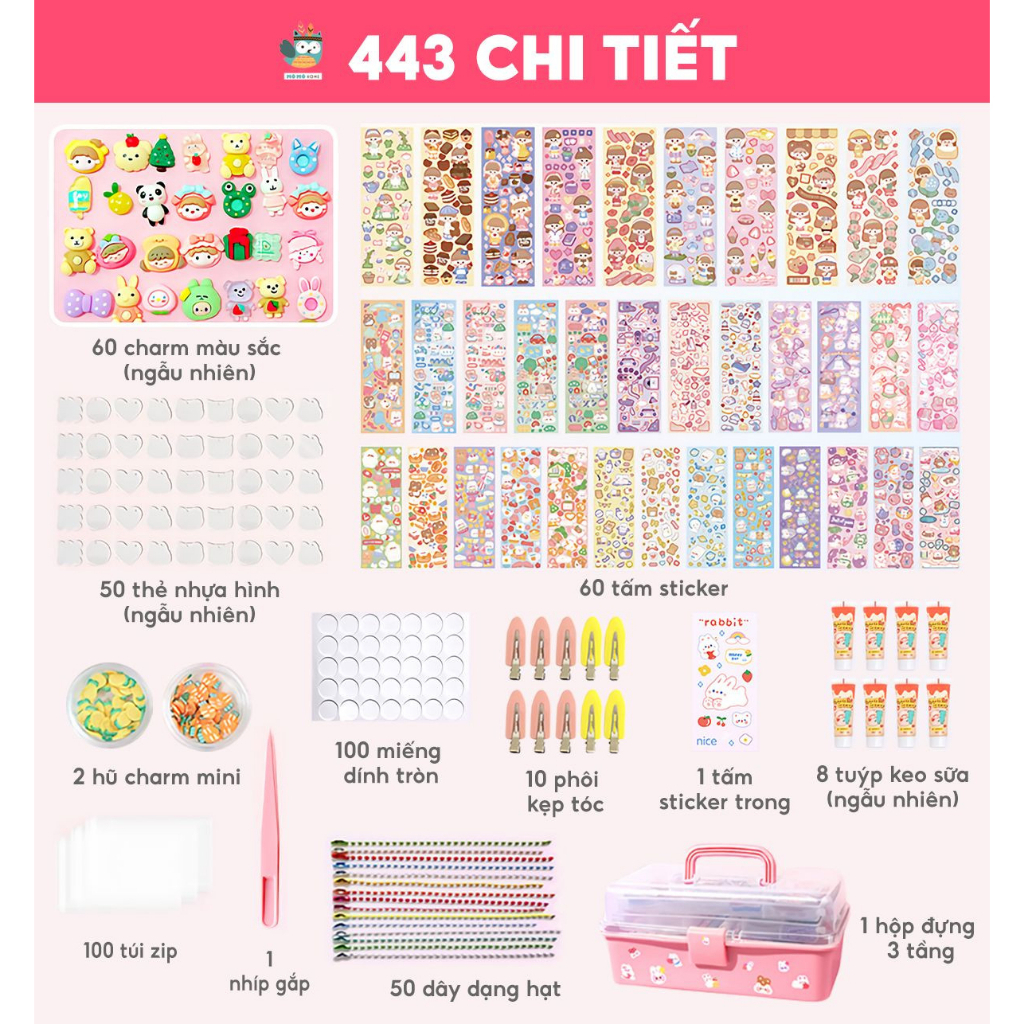 Bộ dụng cụ tự làm móc khóa bộ thẻ goo kem keo đồ chơi trang trí móc chìa khóa, ốp điện thoại, phụ kiện Mô Mô Home