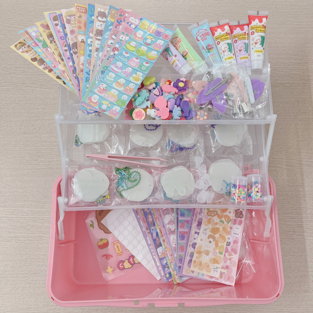 Bộ dụng cụ tự làm móc khóa bộ thẻ goo kem keo đồ chơi trang trí móc chìa khóa, ốp điện thoại, phụ kiện Mô Mô Home