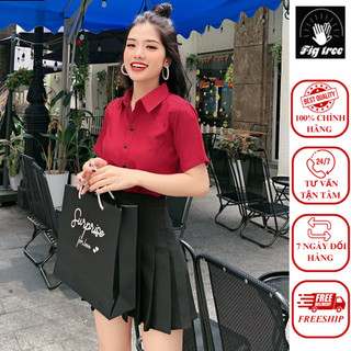 Áo sơ mi nữ đỏ đô cực hót