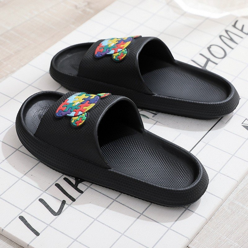 Dép bánh mì unisex nam nữ quai ngang để cao 4cm hai màu - Đen, Trắng