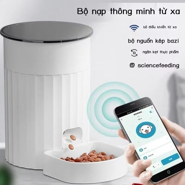 Máy cho Pet  ăn tự động thông minh wifi Tuya