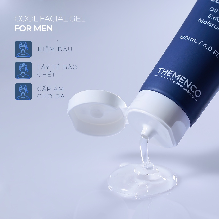 Sữa Rửa Mặt Kiềm Dầu, Ngăn Ngừa Mụn, cấp ẩm Dành Cho Nam Giới The Menco Cool Facial Gel 120ml