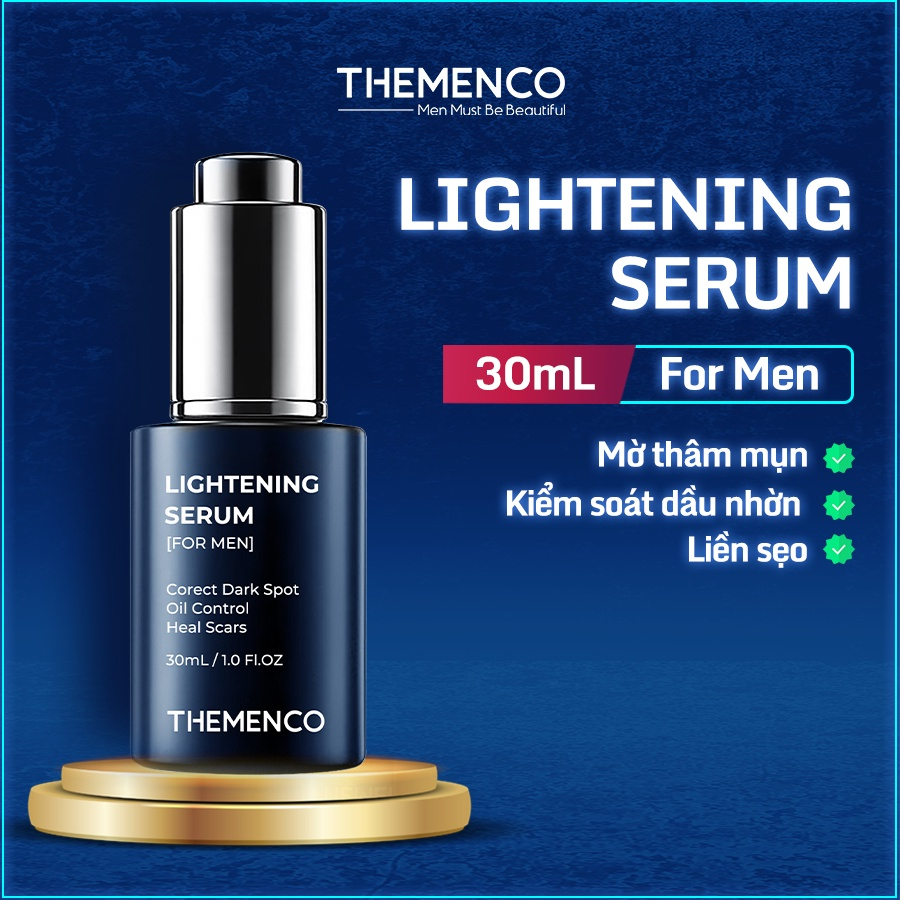 Serum Mờ Thâm Trắng Da Kiềm Dầu Se Khít Lỗ Chân Lông Lightening Serum 30ml Dành Cho Nam Giới