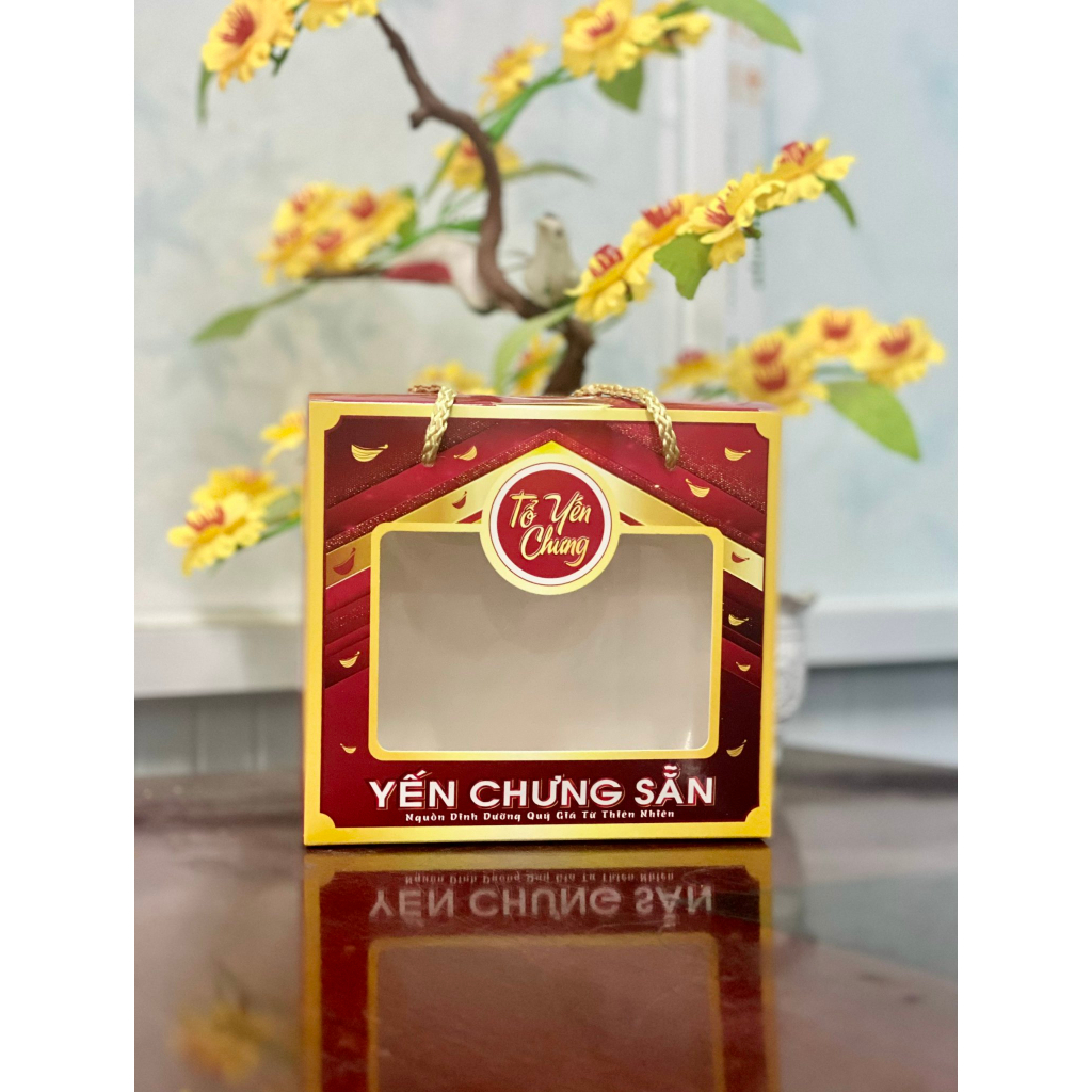 Túi giấy đựng 6 hũ yến 70ml tròn không khay