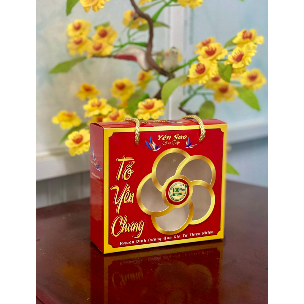 Túi giấy đựng 6 hũ yến 70ml tròn không khay