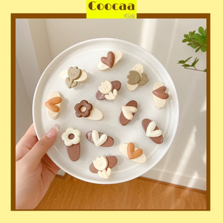 Kẹp tóc tone nâu Hàn Quốc xinh xắn dành cho bé gái