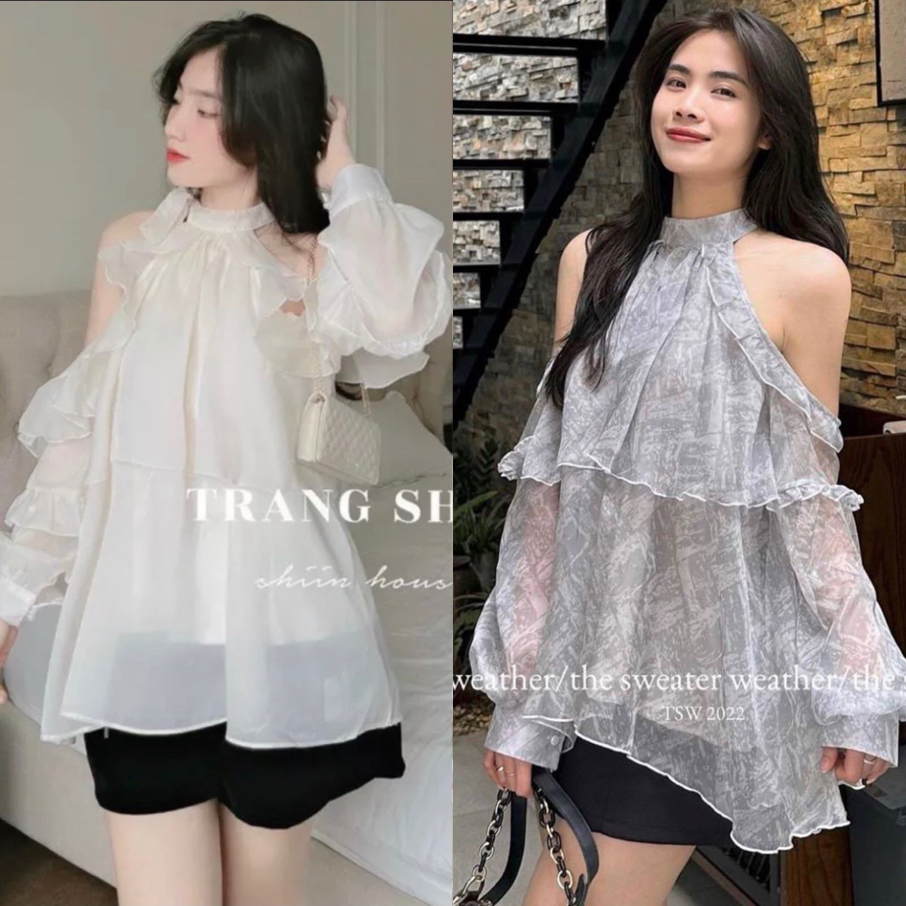 ÁO KHOÉT VAI CỔ YẾM