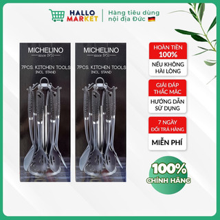 Dụng cụ nhà bếp 7 món bằng Silicon - màu đen - cán nhựa Michenlino xào nấu