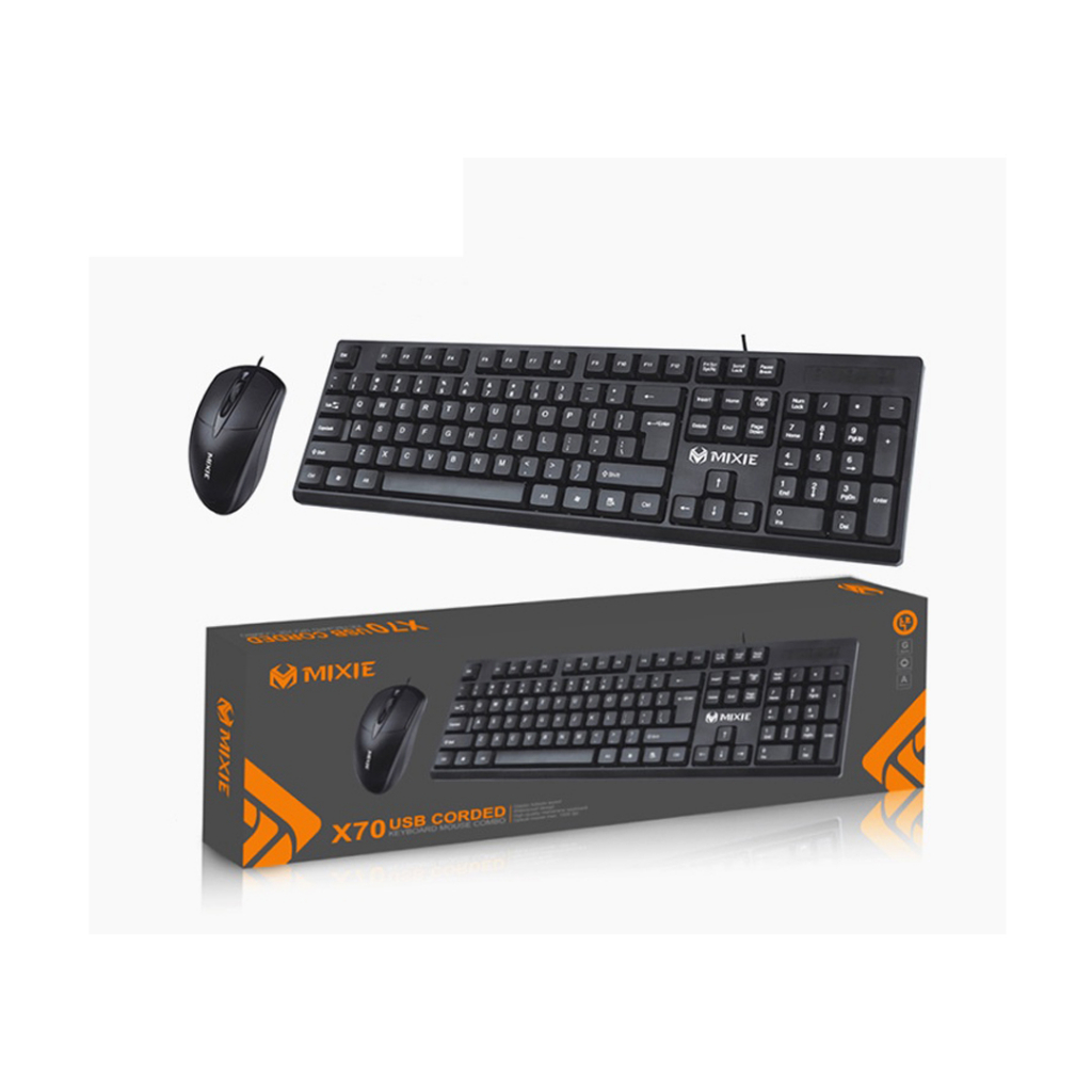 BỘ BÀN PHÍM VÀ CHUỘT 2 CỔNG USB MÀU ĐEN X70S MIXIE