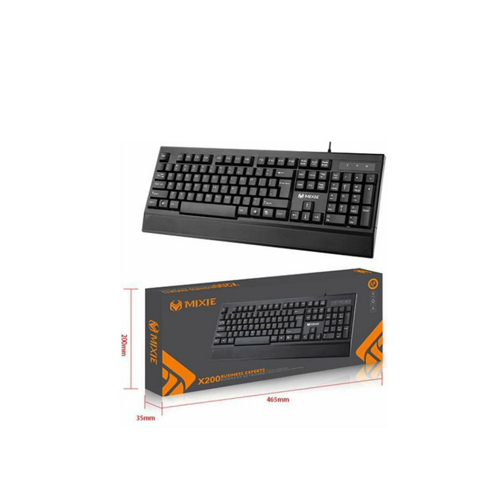 BÀN PHÍM VĂN PHÒNG CÓ DÂY KẾT NỐI CỔNG USB X200 MÀU ĐEN MIXIE