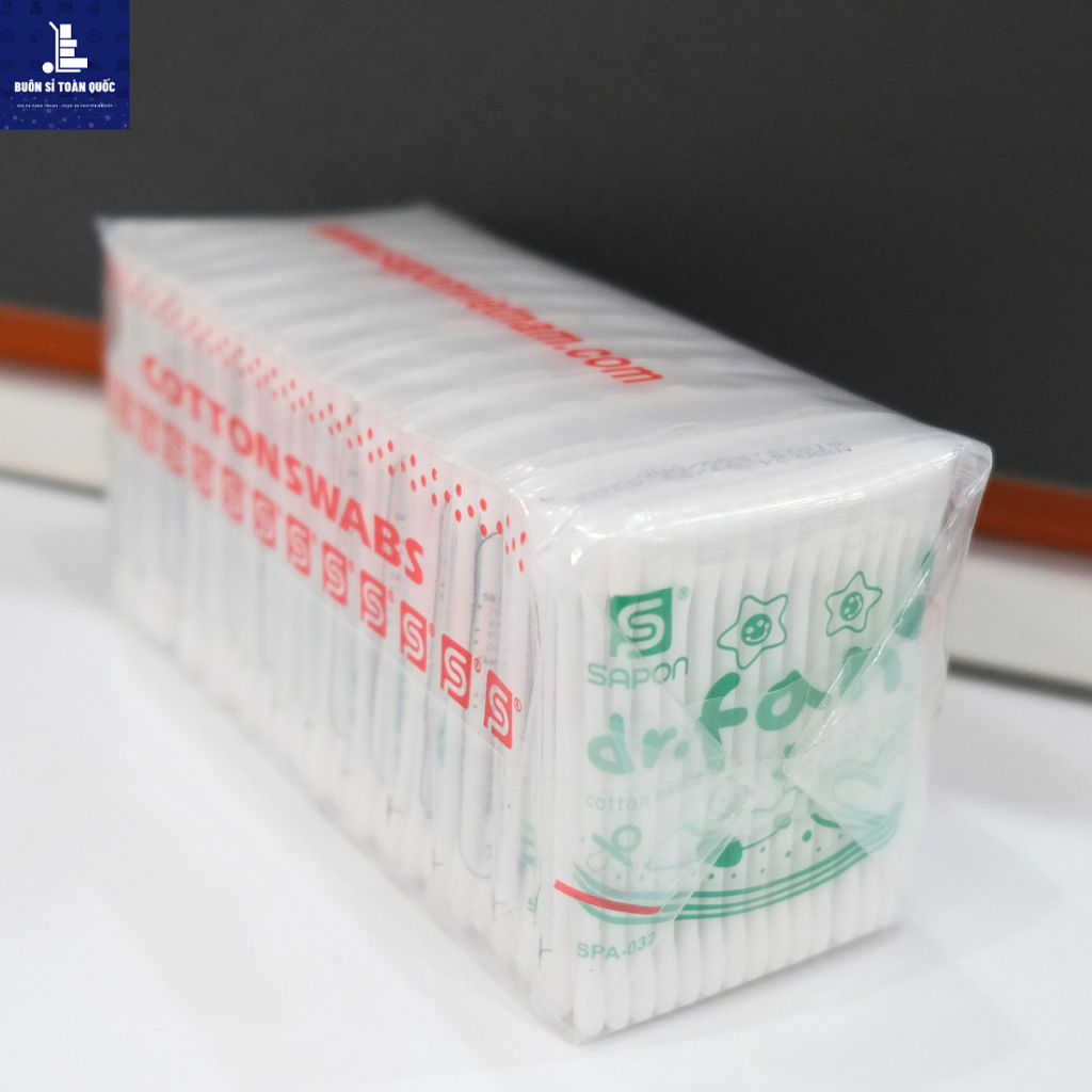 Tăm bông ngoáy tai trẻ em DR.FAN thân nhựa TB01-032 túi 60 que
