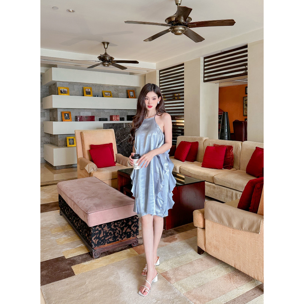 YU CHERRY | Đầm nữ bèo kiểu hai dây Seaweed Cami Dress YD169