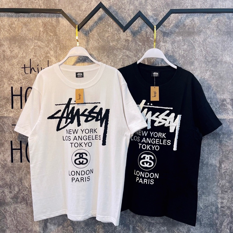 Áo Thun Stu.ssy Cotton Dày Dặn Đầy Đủ Tag Nam Nữ