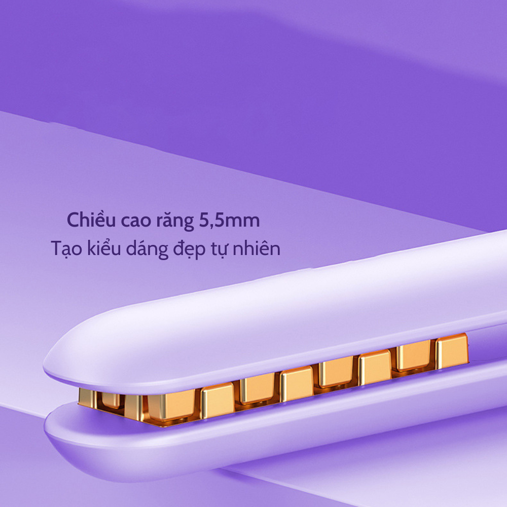 Máy bấm phồng chân tóc mini AKIO chân vuông, máy dập phồng tóc 4 mức độ chỉnh nhiệt