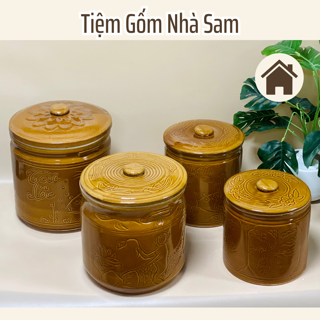 Vại Sành Muối Dưa Cà, Hũ Đựng Gạo Bát Tràng Cao Cấp của Tiệm Gốm Nhà Sam