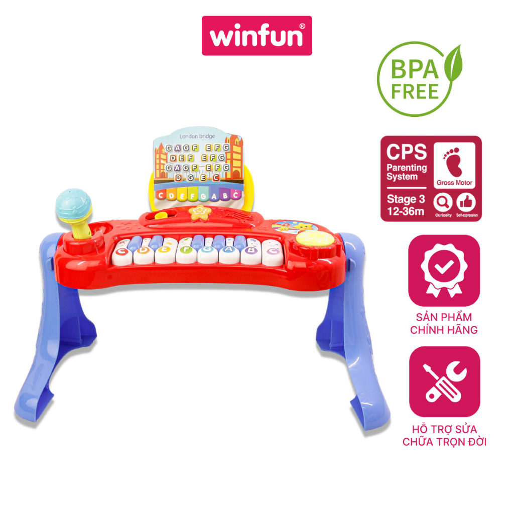 Đồ chơi Đàn nhạc mini có đèn và micro cho bé Winfun WF002016