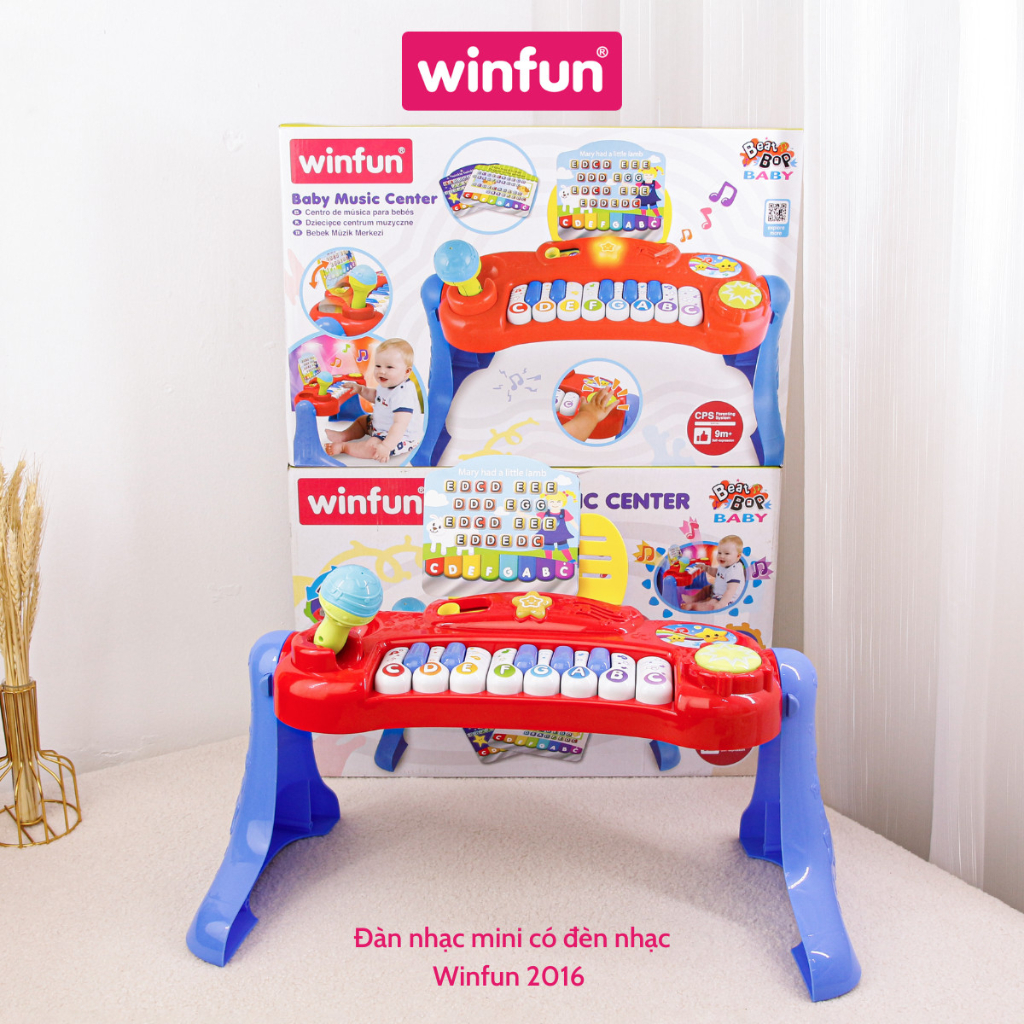 Đồ chơi Đàn nhạc mini có đèn và micro cho bé Winfun WF002016