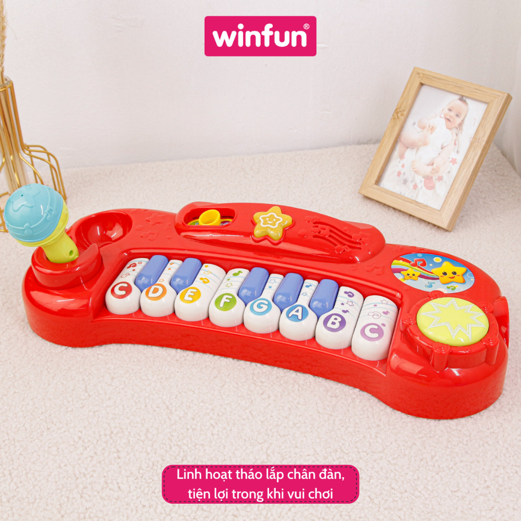 Đồ chơi Đàn nhạc mini có đèn và micro cho bé Winfun WF002016