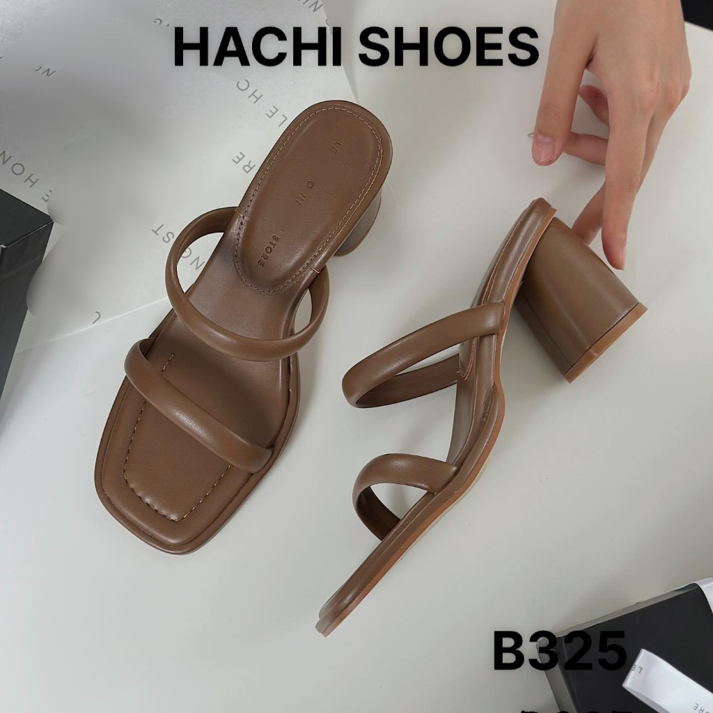 Dép Guốc 2 dây gót trụ tròn êm chân hàng đẹp cao 7cm B325