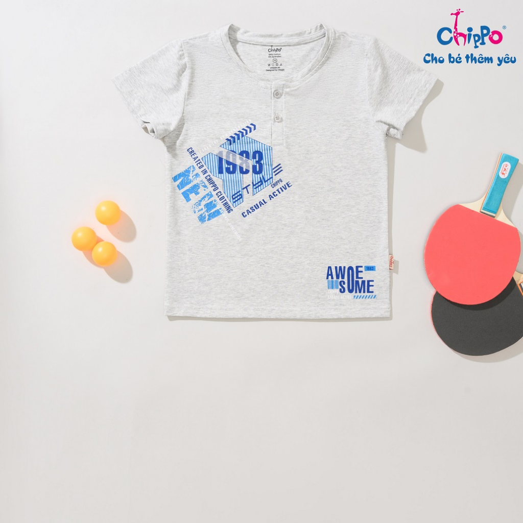 Áo Phông Cộc Tay Hè Chippo Chất Liệu Cotton Mềm Mát Cho Bé Trai từ 6 đến 10 Tuổi (22-33Kg)