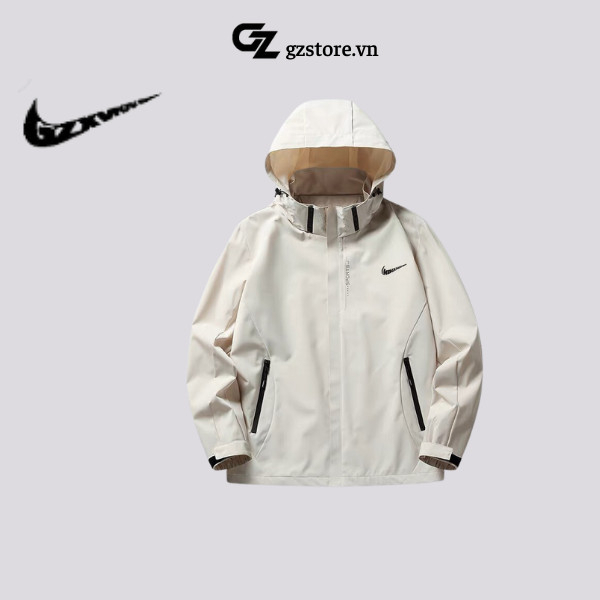 Áo khoác dù nike chính hãng nam nữ chất gió 2 lớp dày dặn có mũ có thể tháo rời form unisex chống nắng chống gió