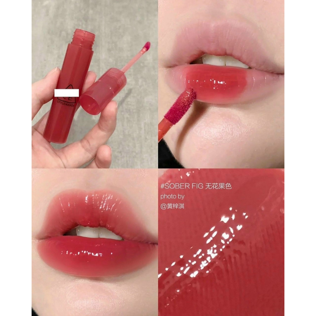 Son Tint Bóng Lì 3CE SYRUP LAYERING TINT SOBER FIG Hồng Đỏ Sung Chín