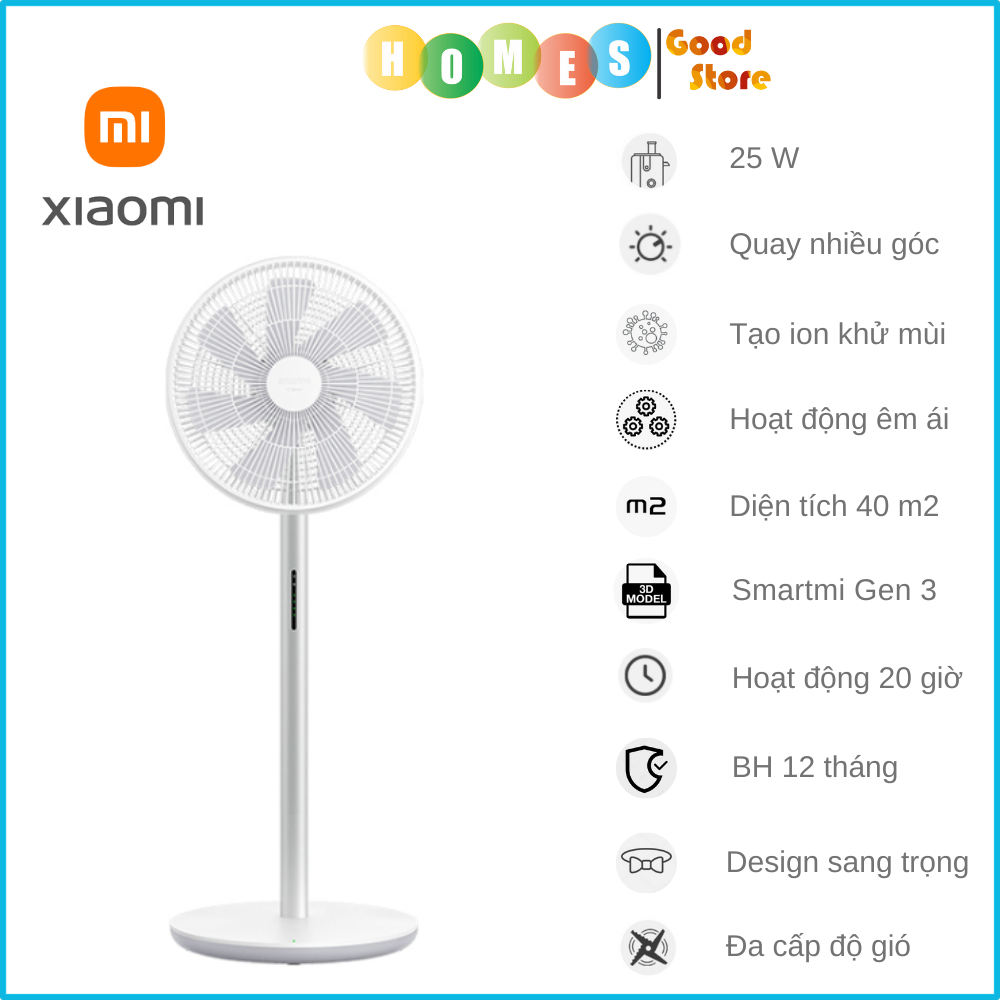 Quạt Tích Điện Xiaomi Gen 3, Quạt Đối Lưu Không Dây Xiaomi Smartmi Gen 3 Pro - Smartmi Gen 3 - Smartmi Gen 2S