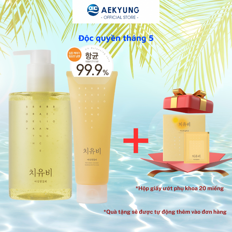 Dung dịch vệ sinh phụ nữ hàng ngày và chuyên sâu ChiuuB Feminine Cleanser điều hoà pH, làm sạch dịu nhẹ 150ml