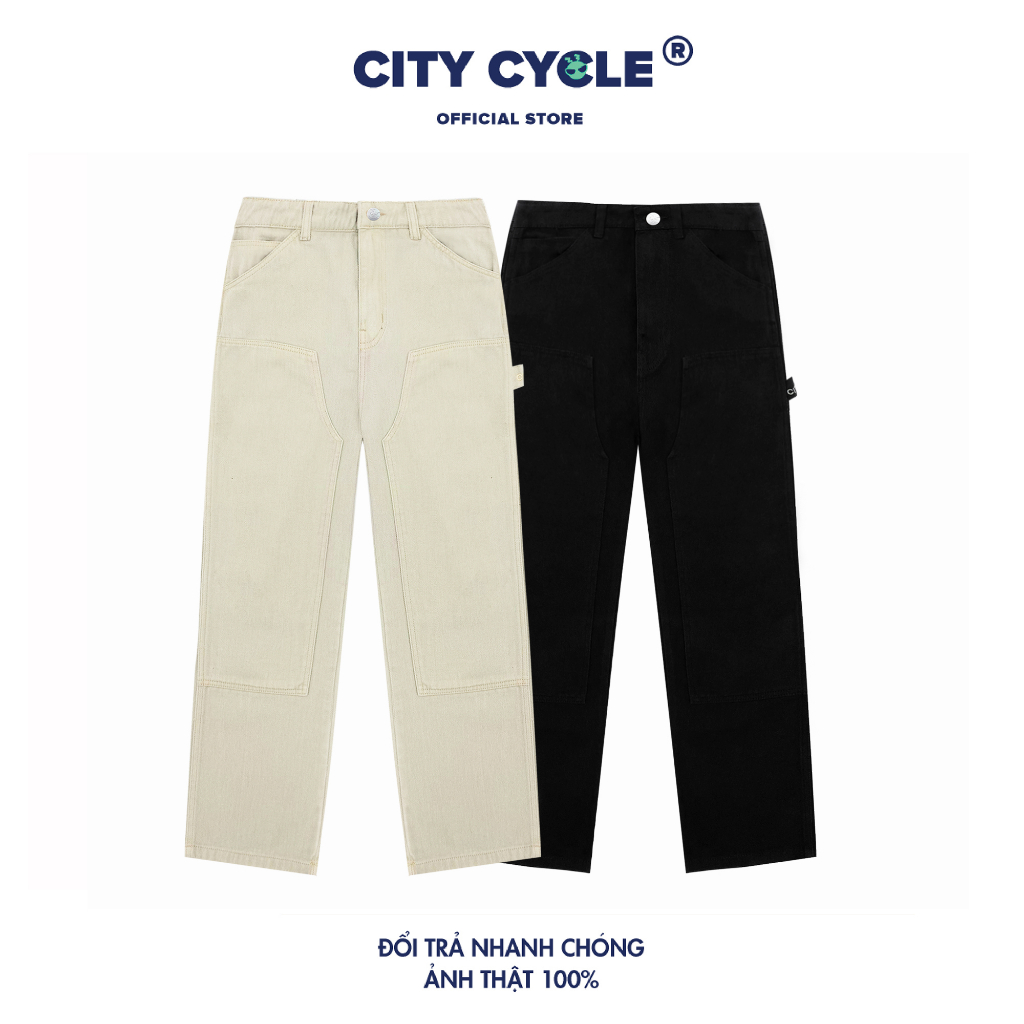 Quần Jeans Local Brand Double Knee City Cycle unisex form rộng nam nữ oversize