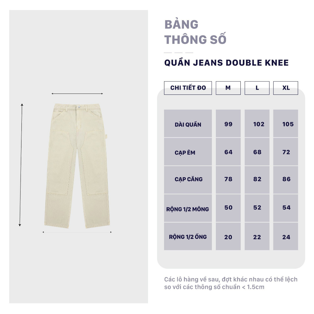Quần Jeans Local Brand Double Knee City Cycle unisex form rộng nam nữ oversize