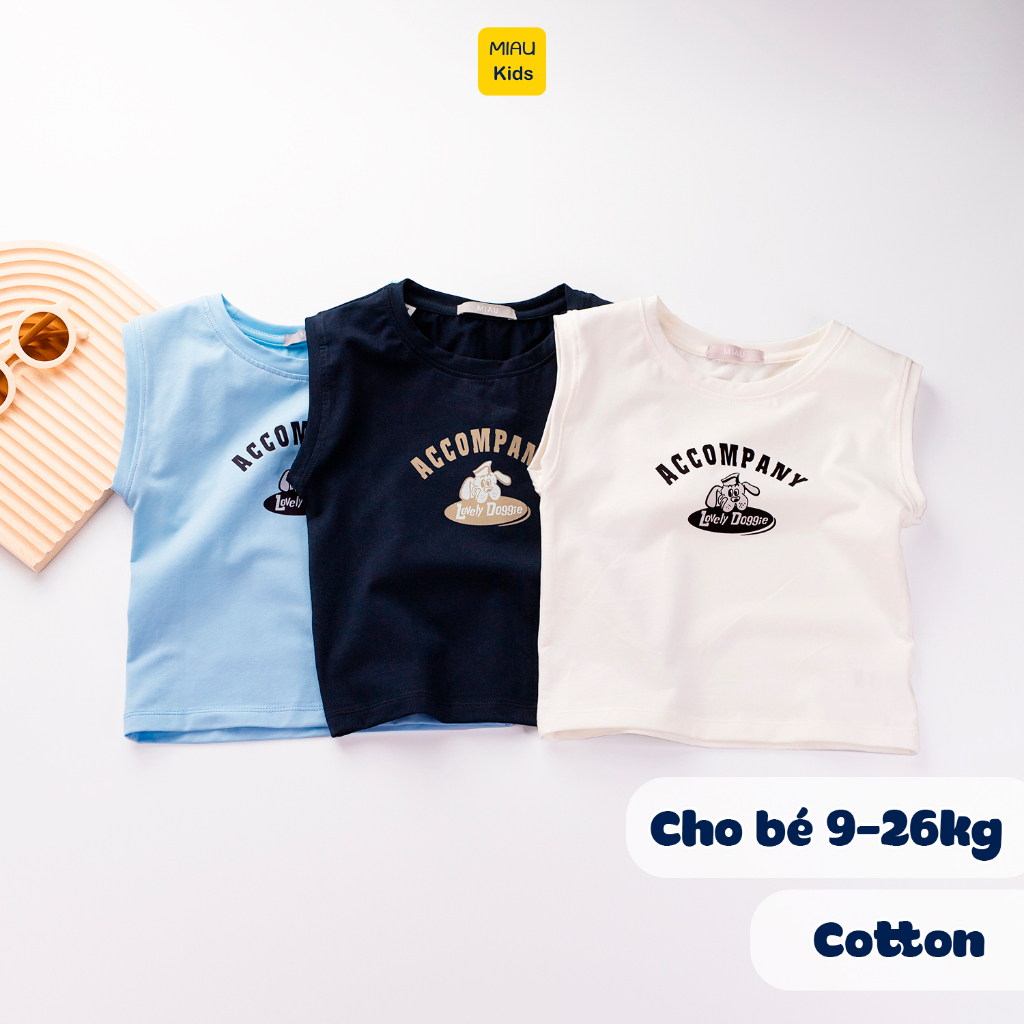 Áo Ba Lỗ Bé Trai MIAUKIDS Họa Tiết Chú Chó Lovely Doggie Đáng Yêu Chất liệu Cotton Co Giãn Thấm Hút Thời Trang Trẻ Em