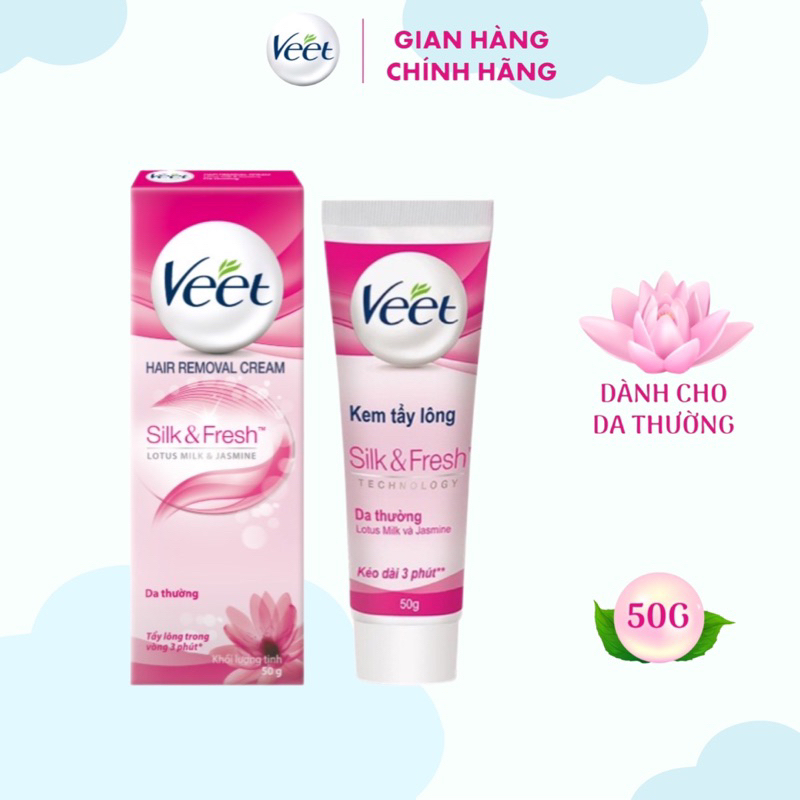 Kem Tẩy Lông Veet Silk Fresh dành cho Da Thường