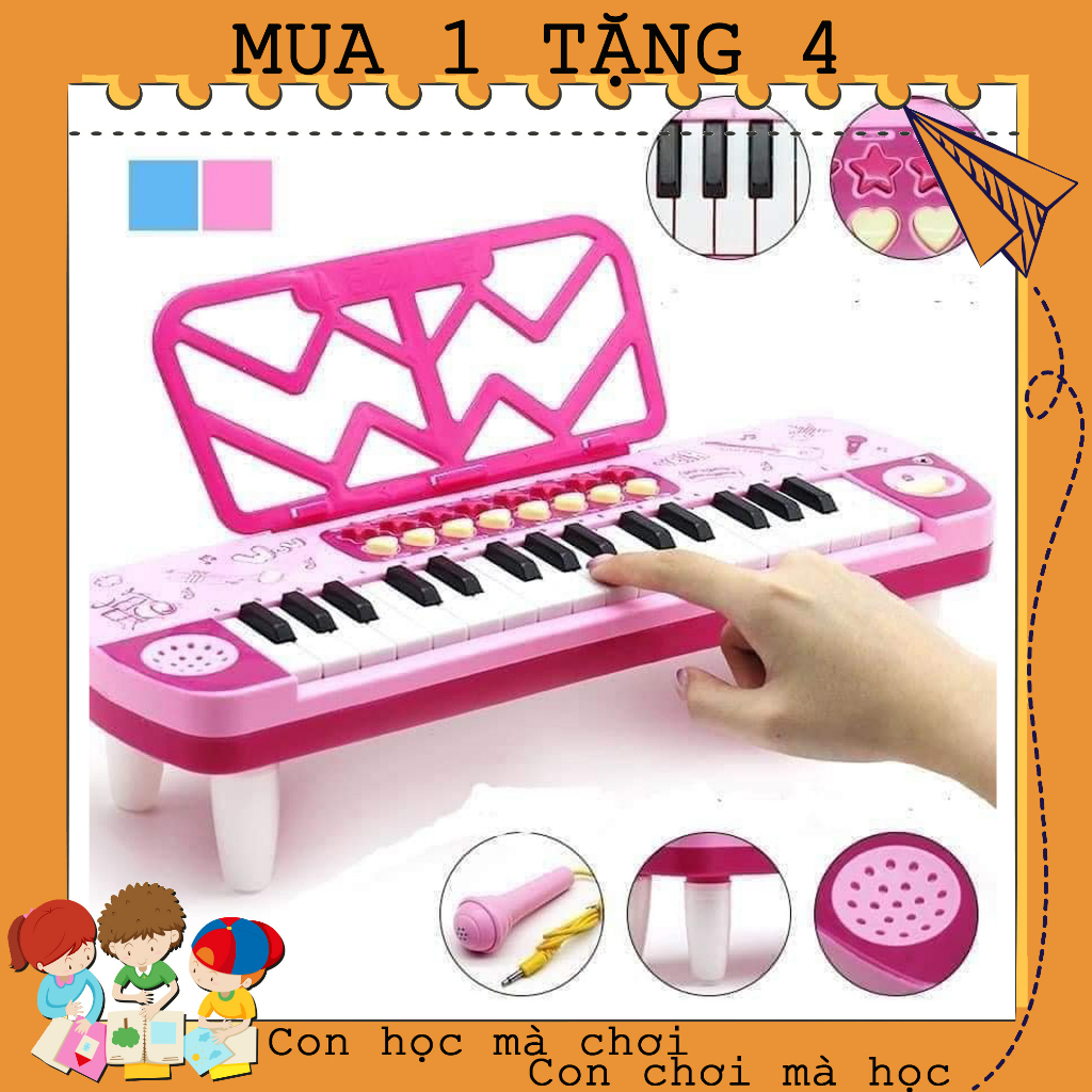 Đồ Chơi Đàn Piano Cho Bé Trai- Bé gái -Có Đèn Nhạc Và Micro Chuẩn Âm- Kích hoạt ngôn ngữ-Tự tin cho con- Từ 1-6 tuổi.