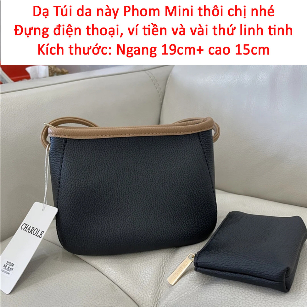 {Mẫu mới 2023} Túi đeo vai Mini bằng da PU siêu xinh- Tặng kèm 1 ví da