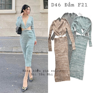 D46 đầm tay dài cut out F21