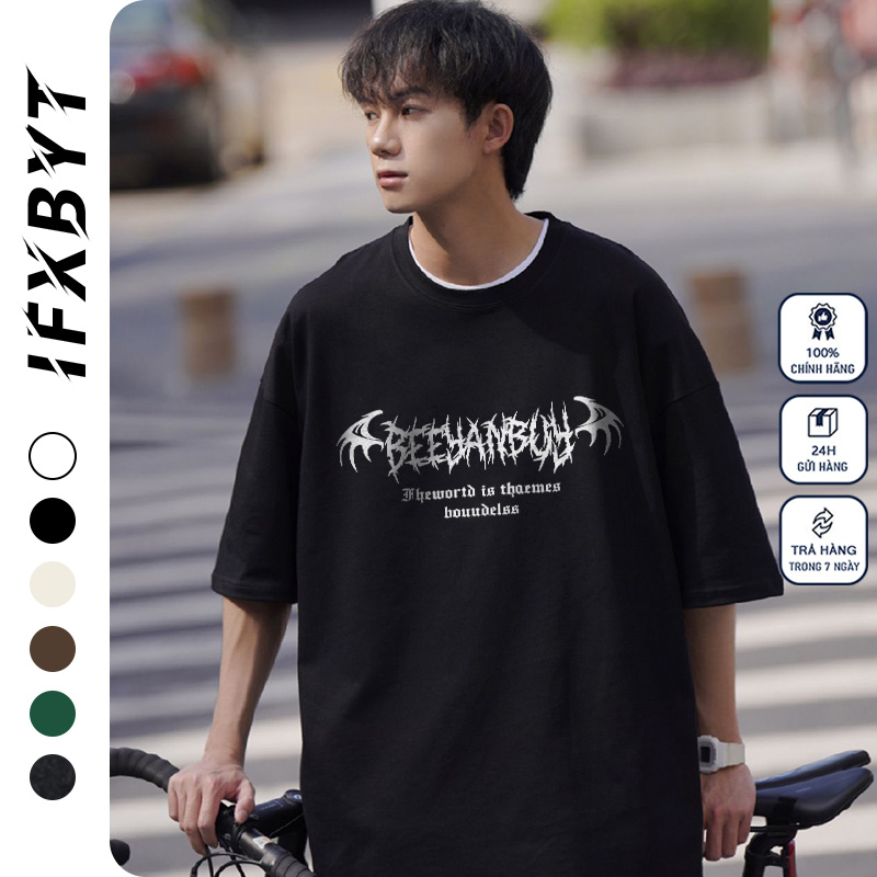 Áo thun unisex IFXBYT B0073 100% cotton tay ngắn oversize