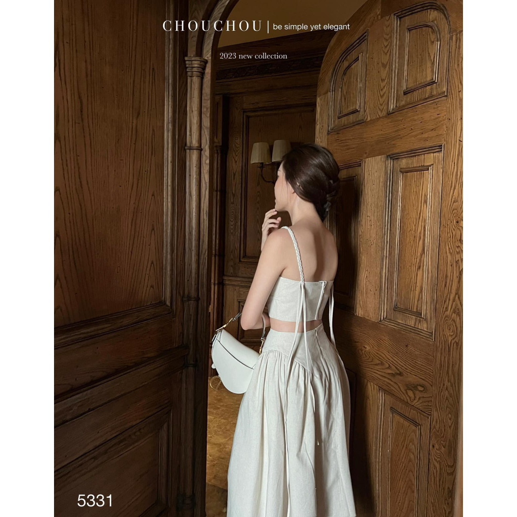 SET Áo 2s linen croptop kèm Chân Váy midi màu be đi biển/du lịch NÀNG CLOSET