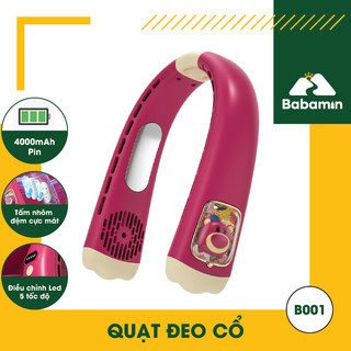 Quạt đeo cổ mini cho trẻ em - babamin - pin lâu 4000mah, thiết kế xinh – b001