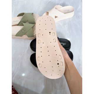 Dép Quai Chéo Đúc Nút Đế 5cm ( Tăng 1 Size )