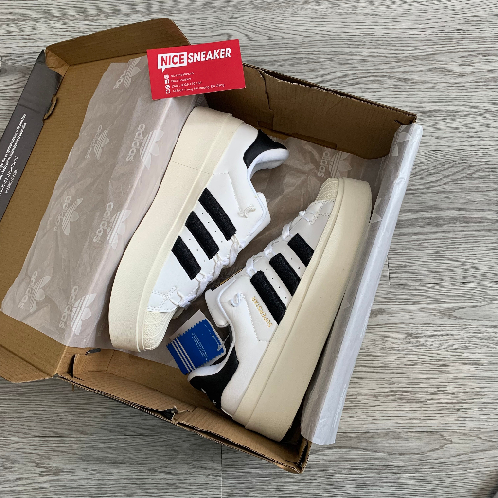 Giày Thể Thao Adidas Superstar Bonega White Black , Giày Sò Ba Sọc Trắng Đen Full Box - NICE SNEAKER | Chất lượng sBlack