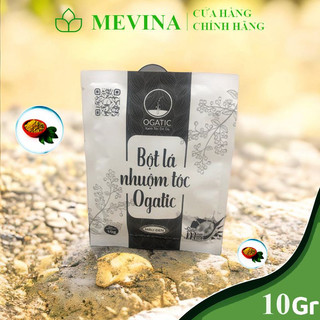 Bột lá nhuộm tóc ogatic 10g,thuốc nhuộm thảo dược phủ bạc từ lá móng lá chàm, đen, nâu