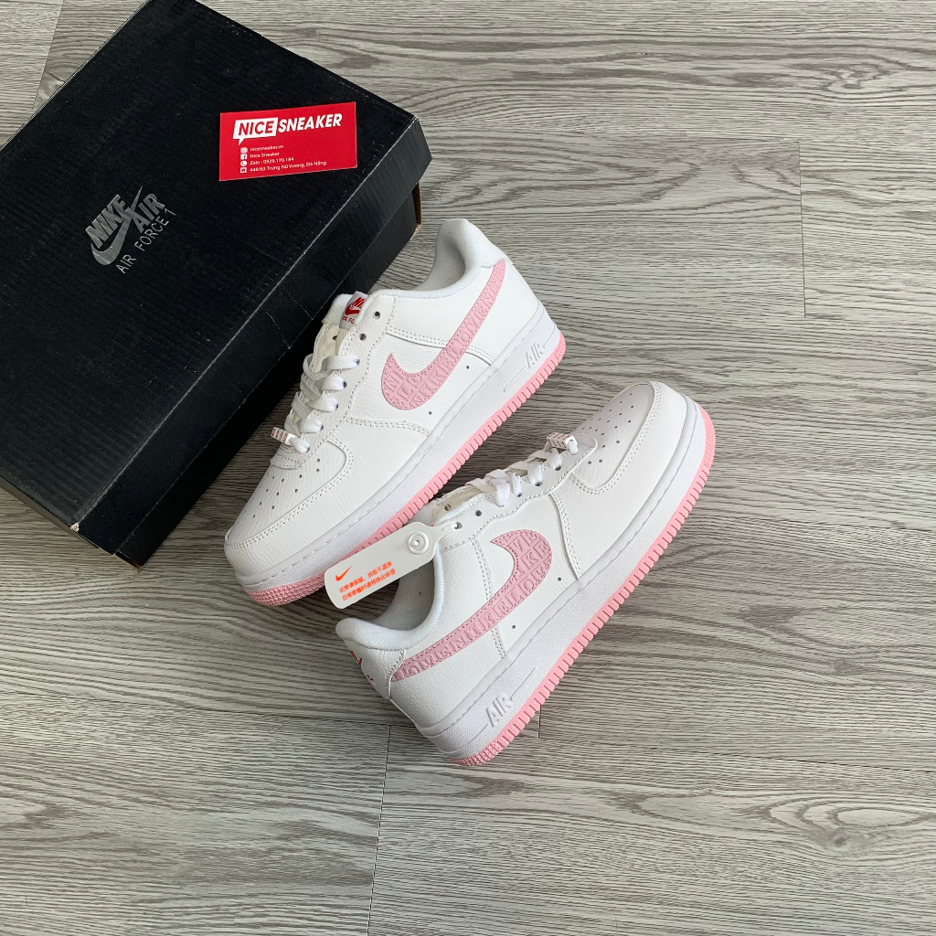 Giày Sneaker Air Force 1 Trắng Hồng, Giày Thể Thao Nữ Valenti Full Box - NICE SNEAKER | Chất lượng siêu cấp