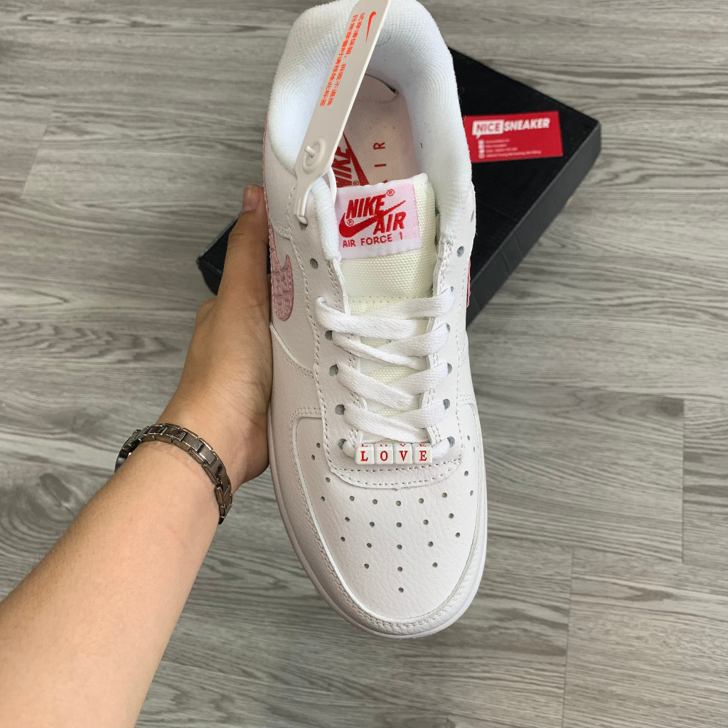 Giày Sneaker Air Force 1 Trắng Hồng, Giày Thể Thao Nữ Valenti Full Box - NICE SNEAKER | Chất lượng siêu cấp