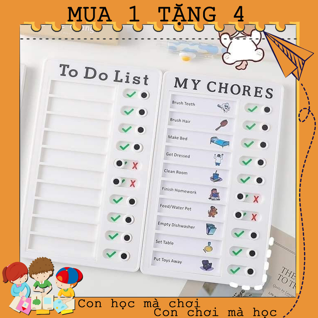 BẢNG THEO DÕI KẾ HOẠCH HẰNG NGÀY- MY CHORES-TO DO LIST- BẢNG KHEN THƯỞNG VÀ KỶ LUẬT CHO BÉ