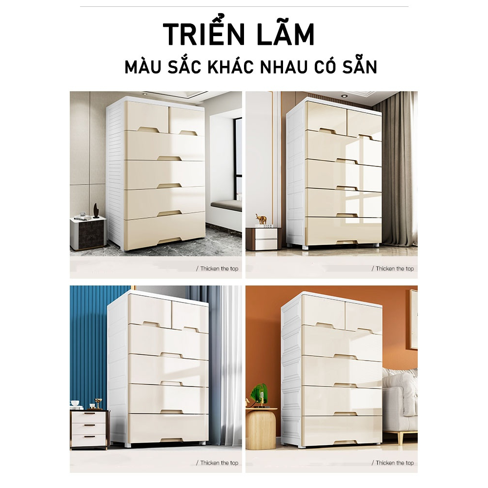 Tủ nhựa có bánh xe Macaron bốn tầng năm tầng sáu tầng，Chất liệu PP, an toàn và không mùi,không ô nhiễm
