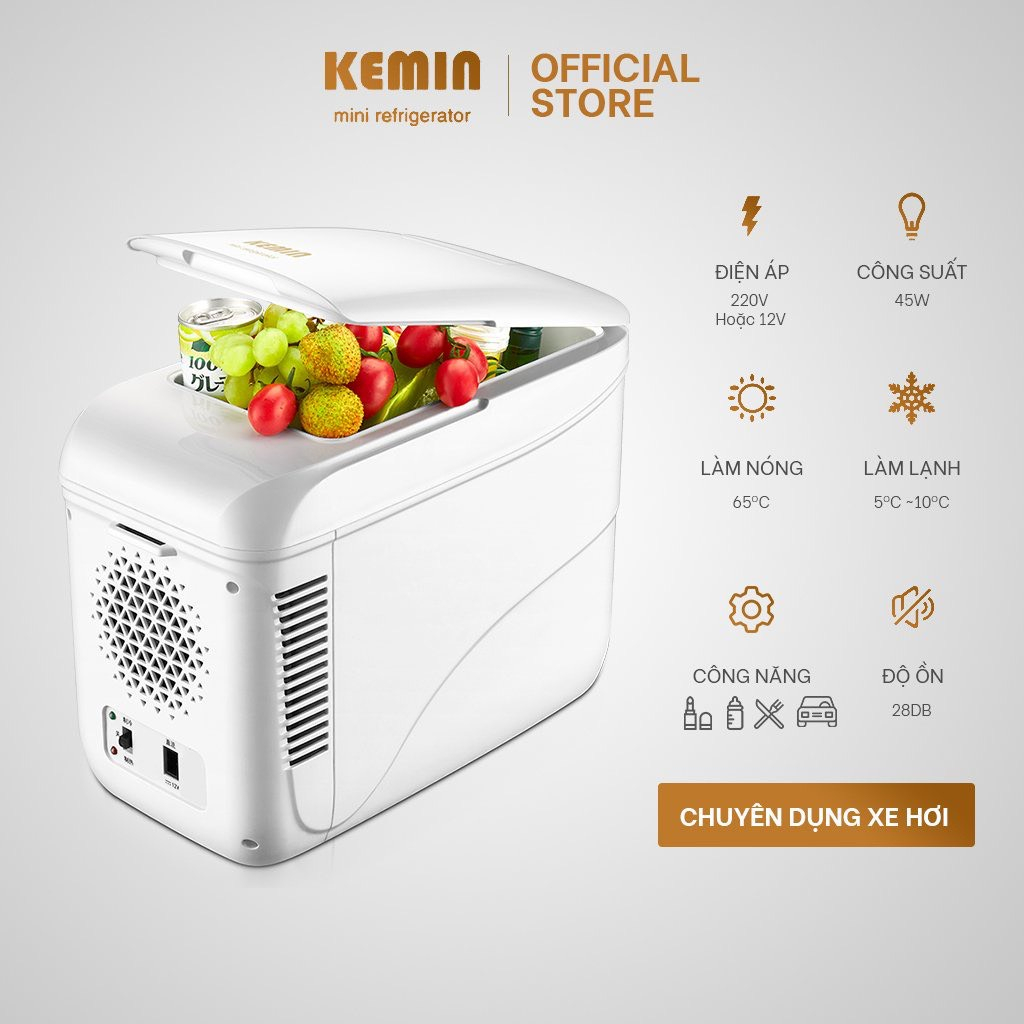 Tủ lạnh ô tô Kemin K9A - 9L chính hãng - Dùng ở nhà và ô tô - Hai chiều nóng lạnh