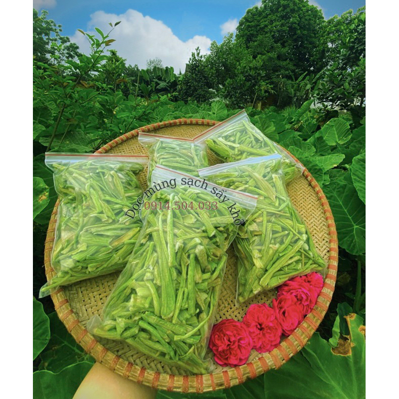 100g Dọc mùng  sấy khô có hút chân không đã sơ chế, nấu ăn được ngay