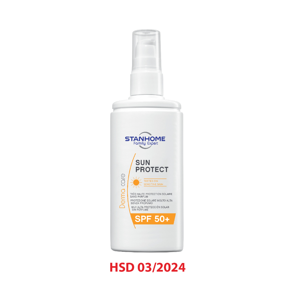 Kem chống nắng dưỡng ẩm cho da nhạy cảm chỉ số SPF 50+ Stanhome Family Expert Sun Protect 125ml- hạn 03/2024