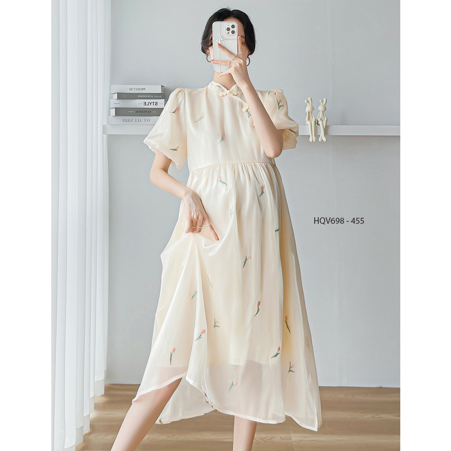 Đầm bầu HQV698 hàng nhập cao cấp shop Young Mom